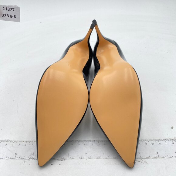 FSJ Black Pointed Toe Pumps High Heel Sexy Stilettos Slip On Office Dress Shoes - Picture 7 of 8